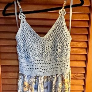 BOG collection crocheted top with floral pants